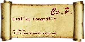 Csáki Pongrác névjegykártya